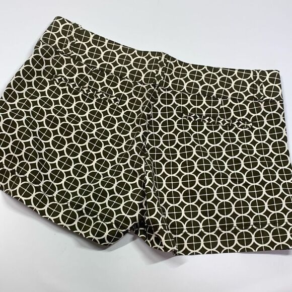 Fossil 3.5" Shorts Army Green White Geometric Pattern Size 10 - Picture 3 of 7